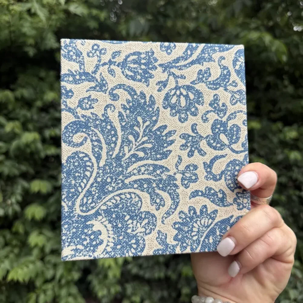 Vintage Hallmark Blue White Damask Paisley Victorian Design Address Book UNUSED